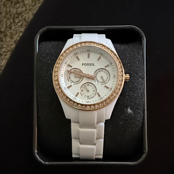 Fossil Women's Gold and White Watch - Picture 1 of 6